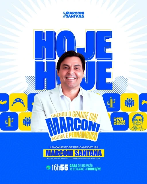 É hoje lançamento da pré-candidatura de Marconi Santana