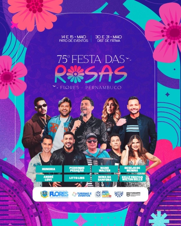 Governo Municipal de Flores lança programação da 75ª Festa das Rosas com grandes atrações
