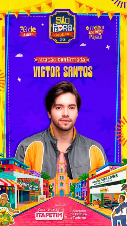 Itapetim confirma Victor Santos como nova atração do São Pedro 2026
